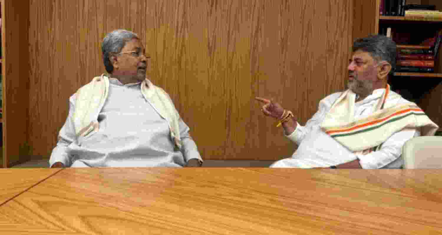 Karnataka Chief Minister Siddaramaiah and his deputy, DK Shivakumar.