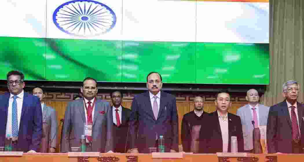 Dignitaries, including Chief Justice of India Surya Kant, at the judicial conclave in Gangtok attended by Chief Minister Prem Singh Tamang.