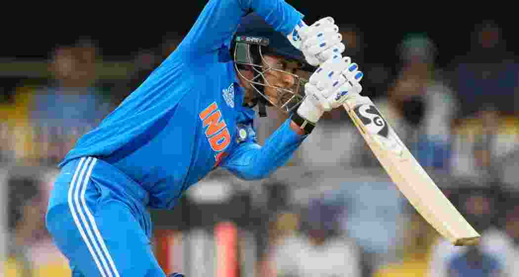 Indian batter Smriti Mandhana in action during an international match. 