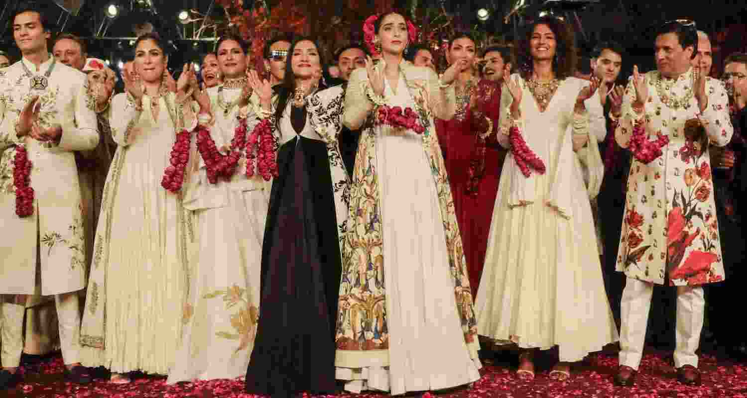 Actor Sonam Kapoor during the Blender's Pride Fashion Tour, in Gurugram, Saturday.