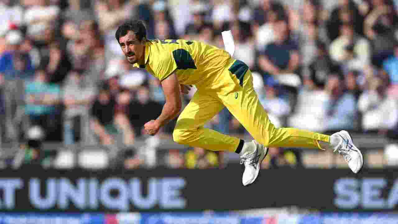 Australian pacer Mitchell Starc in action. Image via X. Australian pacer Mitchell Starc in action. Image via X.