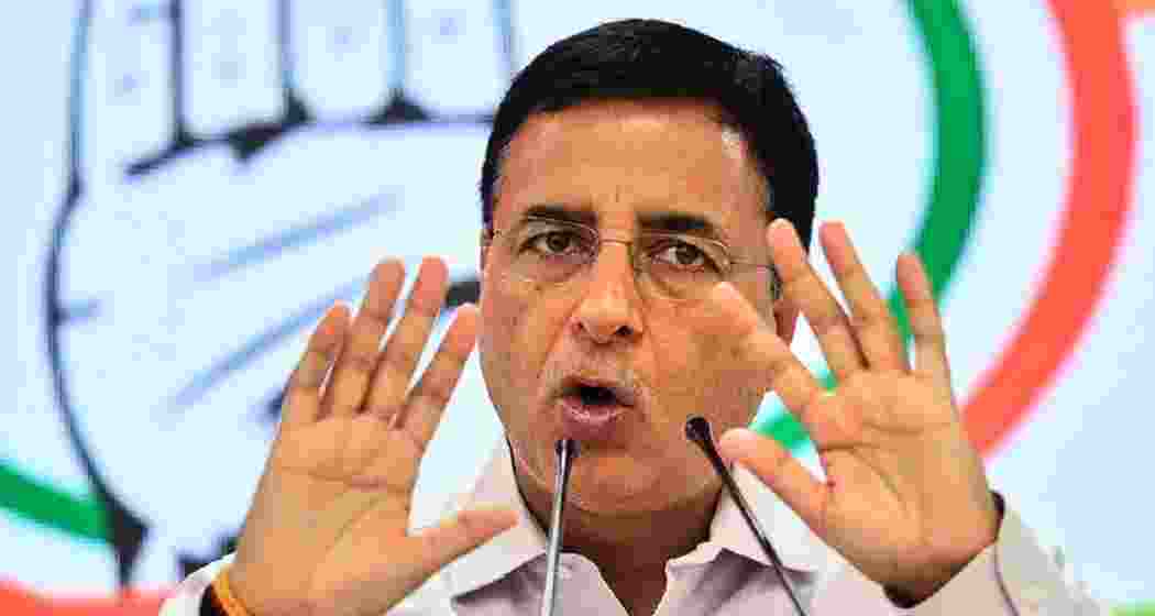 File photo of Congress general secretary Randeep Surjewala addressing mediapersons.