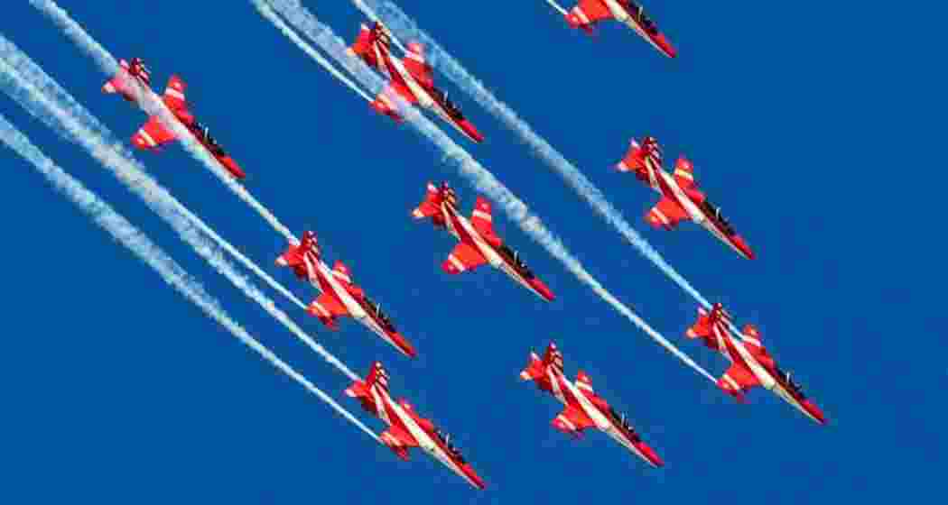 IAF’s Surya Kiran team in action. 