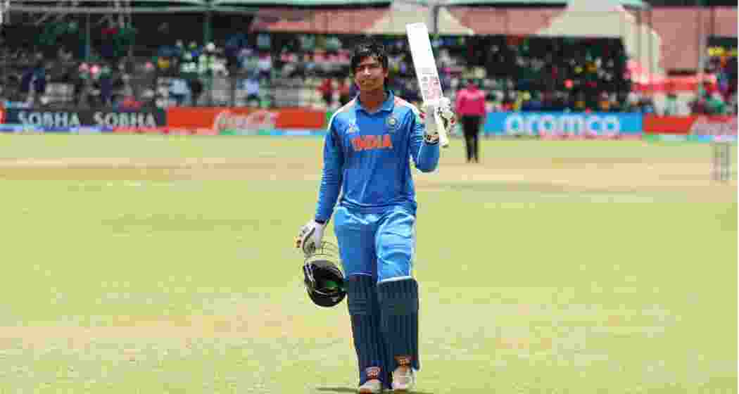 Vaibhav Sooryavanshi walks back to the pavilion after scoring a blistering 94 off 29 balls during the tri-series final against Sri Lanka A in Dambulla.