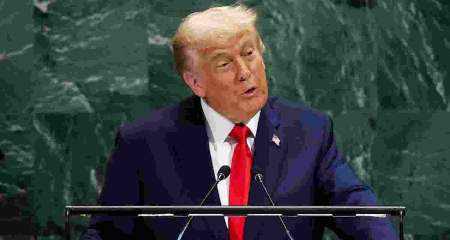 US President Donald Trump address the 80th session of the United Nations General Assembly.