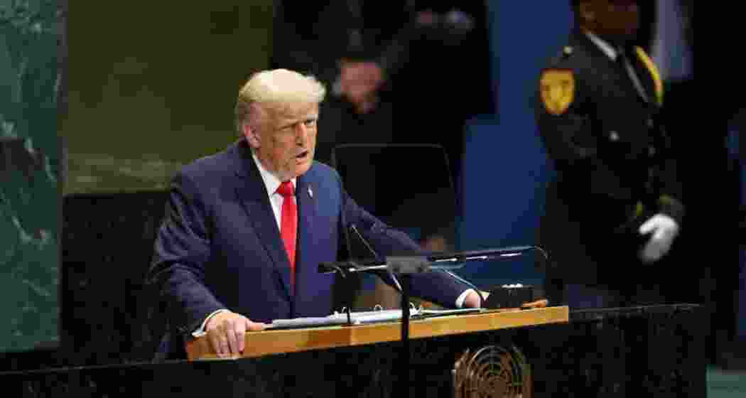 US President Donald Trump addresses the United Nations General Assembly in New York. US President Donald Trump addresses the United Nations General Assembly in New York.