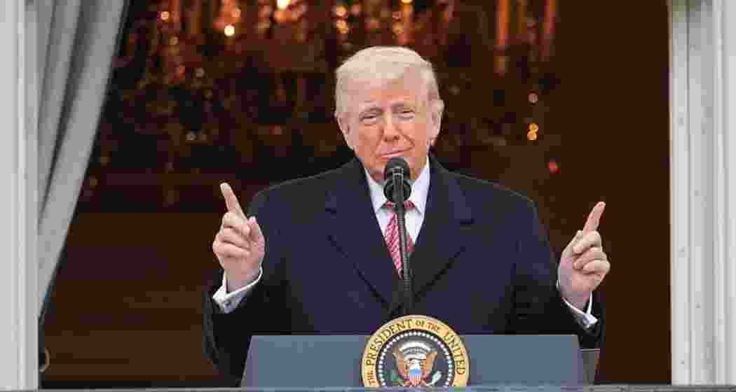 A file photo of US President Donald Trump addressing a press conference. 