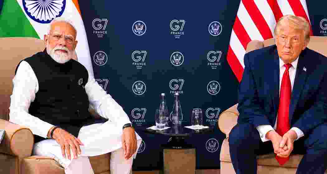 Prime Minister Narendra Modi with US President Donald Trump during a bilateral meeting on the sidelines of the G7 Summit in Evian, France on Wednesday.