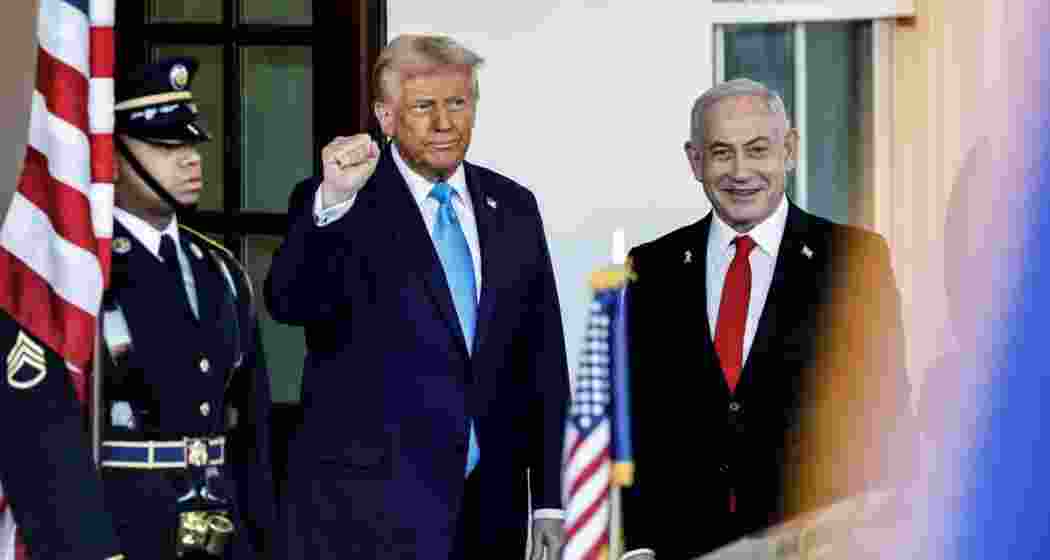 US President Donald Trump with Israeli Prime Minister Netanyahu.