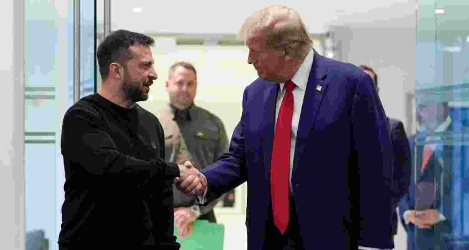 US President Donald Trump with Ukrainian President Volodymyr Zelenskyy. Image: X