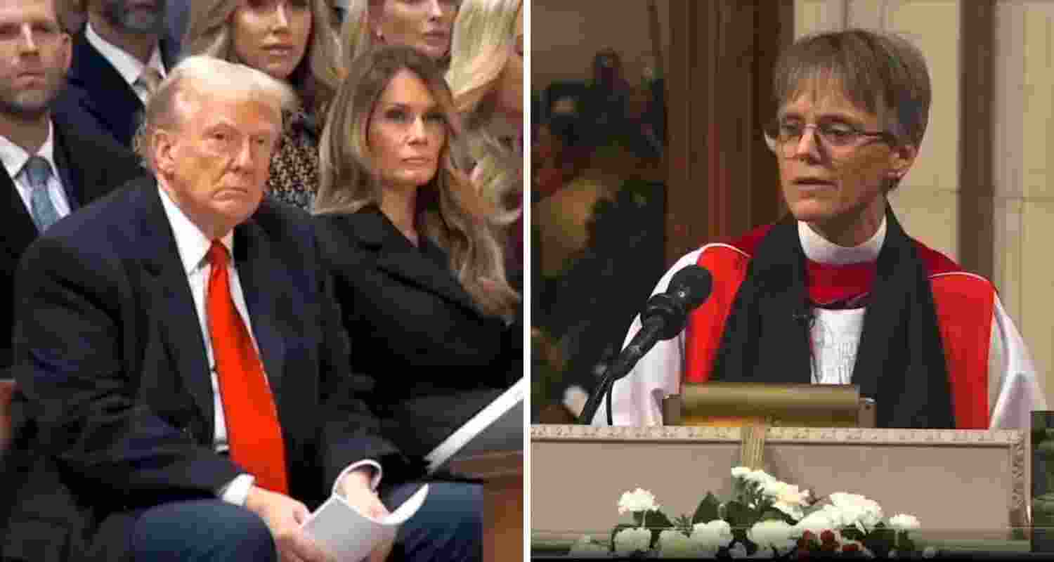 US President Donald Trump(left), and Right Rev. Marianne Budde (right). US President Donald Trump(left), and Right Rev. Marianne Budde (right).