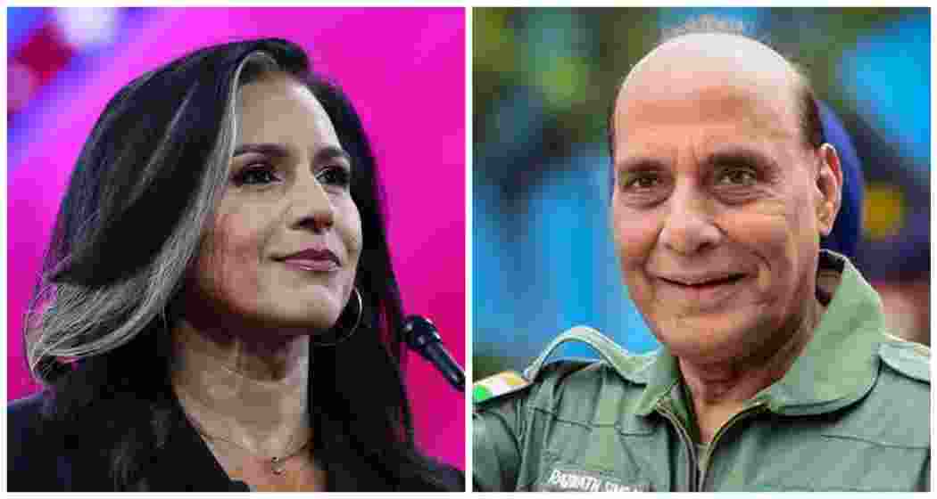 United States Director of National Intelligence, Tulsi Gabbard and Defence Minister Rajnath Singh.