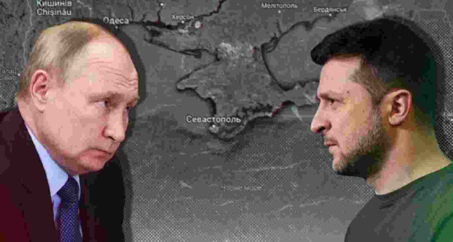 Russian President Vladimir Putin and Ukrainian President Volodymyr Zelenskyy. Image: X