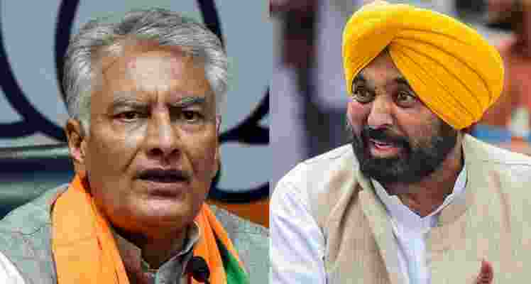 Punjab BJP chief Sunil Jakhar (Left) Punjab CM Bhagwant Mann (Right). Punjab BJP chief Sunil Jakhar (Left) Punjab CM Bhagwant Mann (Right).