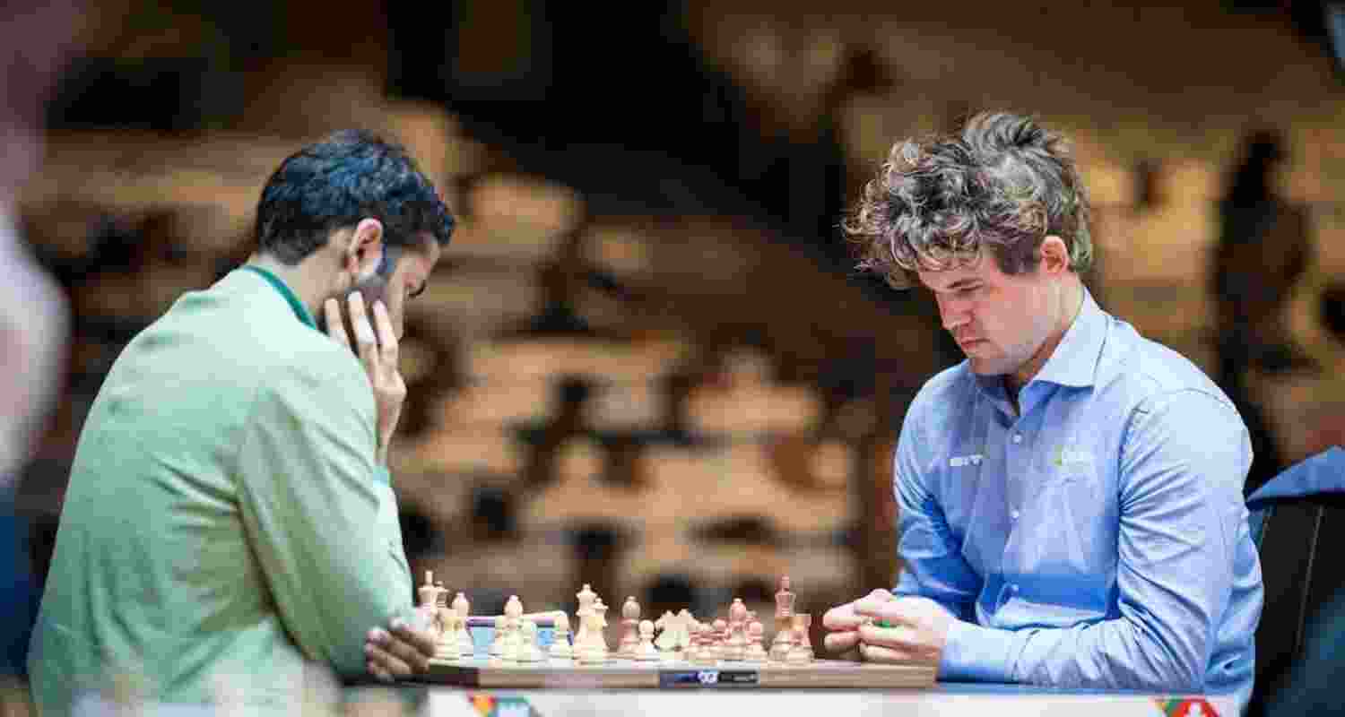 Arjun Erigaisi and Magnus Carlsen in action for Tata Steel Chess tournament. Image: X. Arjun Erigaisi and Magnus Carlsen in action for Tata Steel Chess tournament. Image: X.