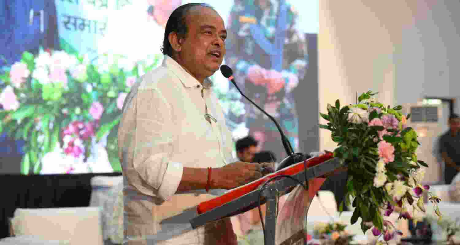 Health Minister Irfan Ansari addresses newly recruited CHOs during a programme in Ranchi on Tuesday.