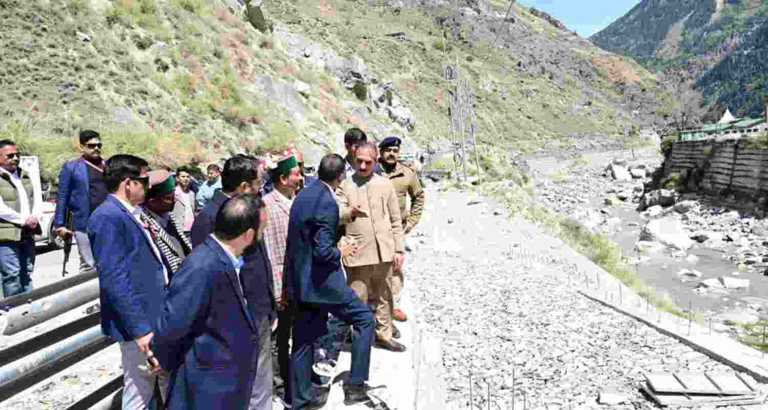 Himachal Pradesh Chief Minister Thakur Sukhvinder Singh Sukhu in Tapri, Kinnaur district, on Tuesday.
Himachal Pradesh Chief Minister Thakur Sukhvinder Singh Sukhu in Tapri, Kinnaur district, on Tuesday.