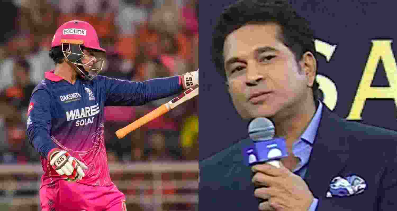 Vaibhav Sooryavanshi and  Sachin Tendulkar. 