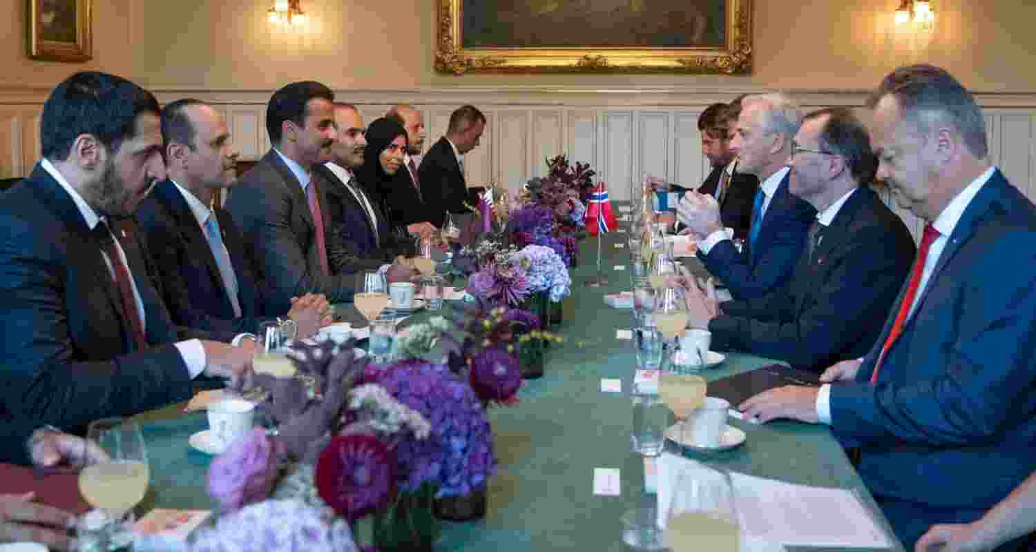 HH Sheikh Tamim Bin Hamad And Norway's PM Jonas Gahr Hold Official Talks.