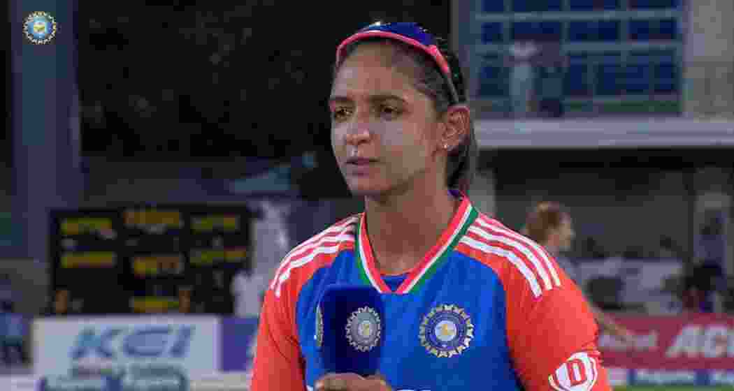 Indian women's cricket team captain Harmanpreet Kaur during a match interview after her match against Australia A in Chennai. File Photo. Indian women's cricket team captain Harmanpreet Kaur during a match interview after her match against Australia A in Chennai. File Photo.