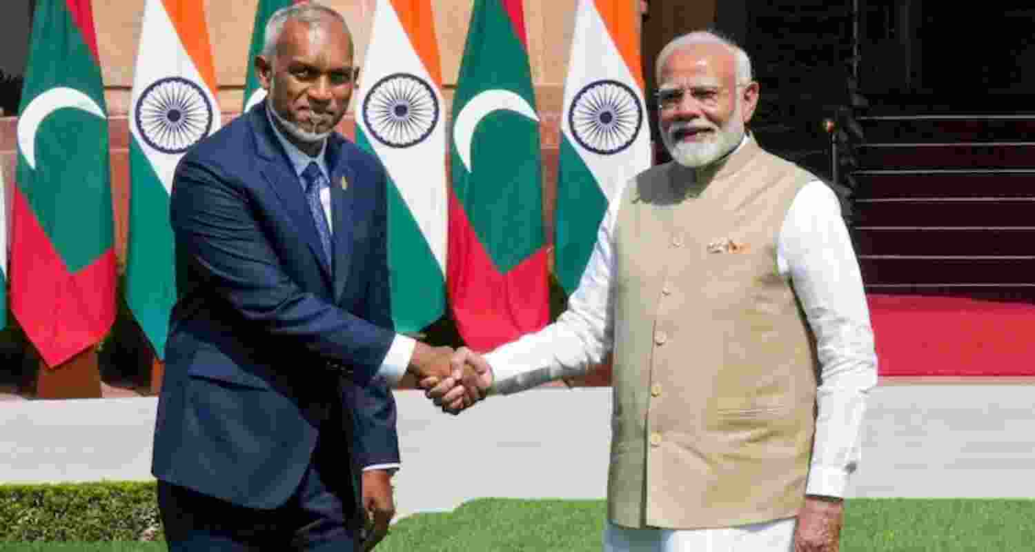 India Denies Involvement in Maldives Impeachment Plot. Image - Muizzu's Visit to India, Meeting PM Modi. India Denies Involvement in Maldives Impeachment Plot. Image - Muizzu's Visit to India, Meeting PM Modi.
