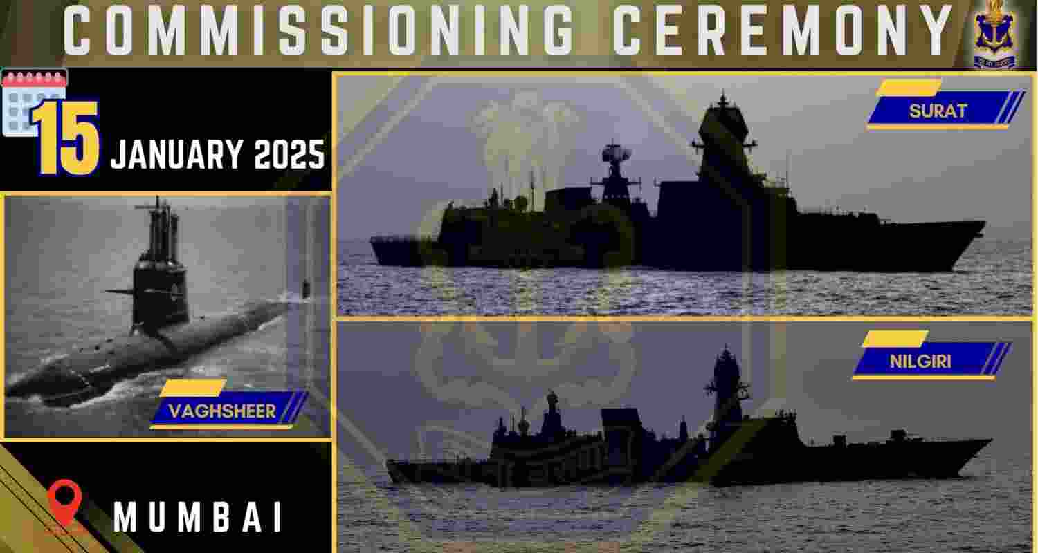 Commissioning of Three Naval Vessels To Marks A Historic Milestone On Jan 15th At Mumbai Dockyard.