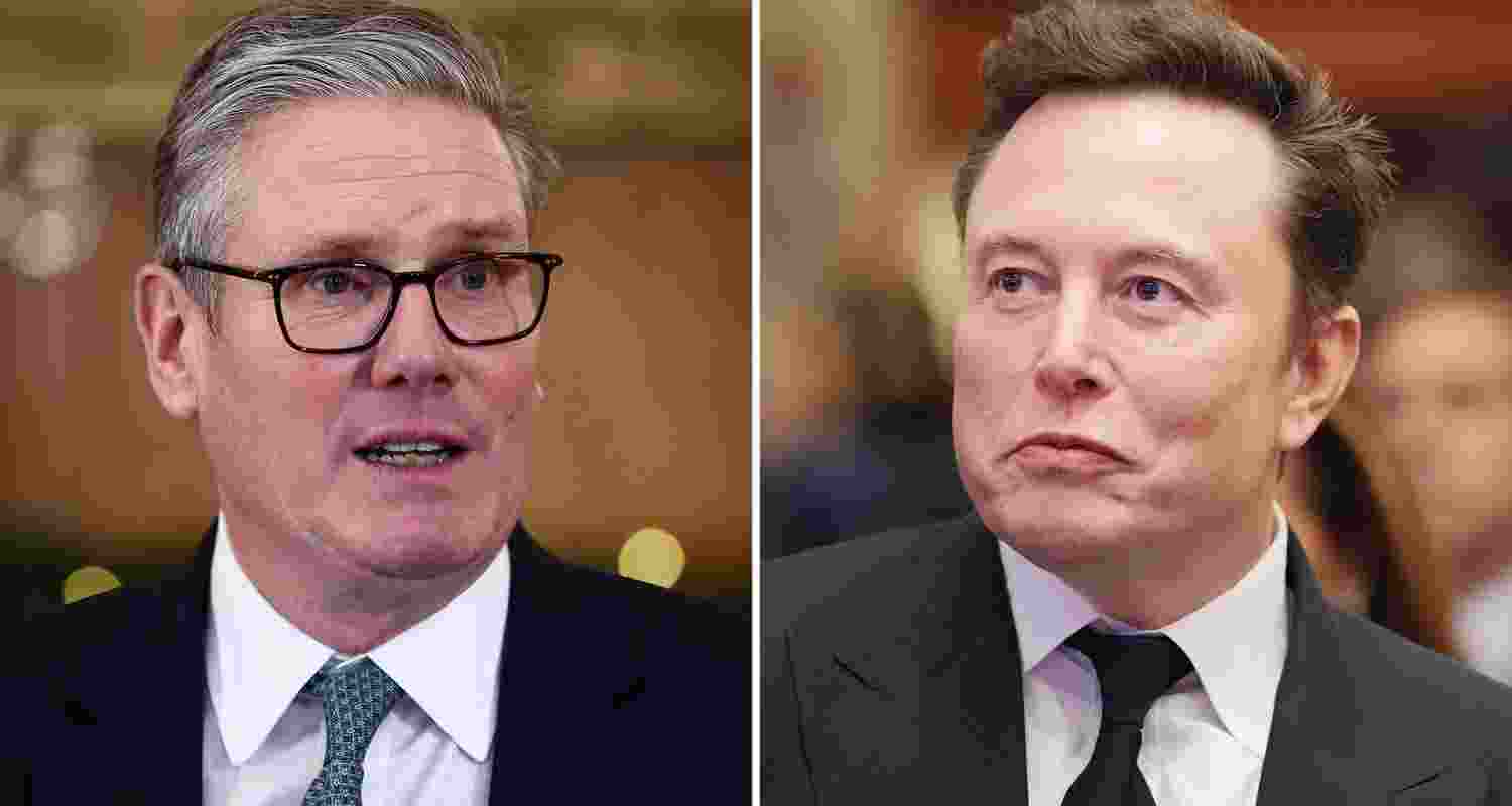 Elon Musk Joins Right Figures in UK 'Grooming Gang' Debate. Image - PM Starmer (L) and Elon Musk (R).