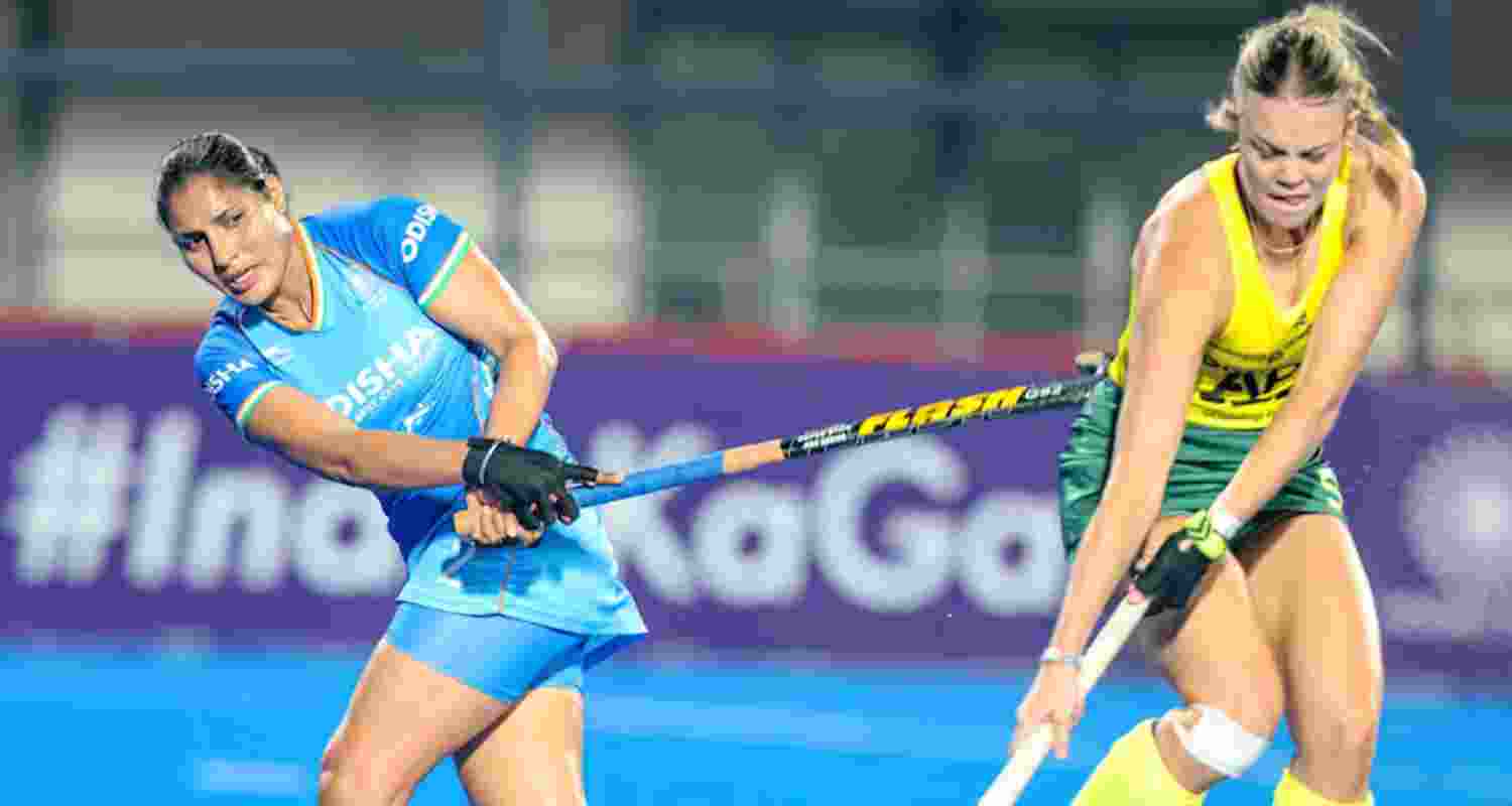 Australia beat India in third women's hockey game. Australia beat India in third women's hockey game.