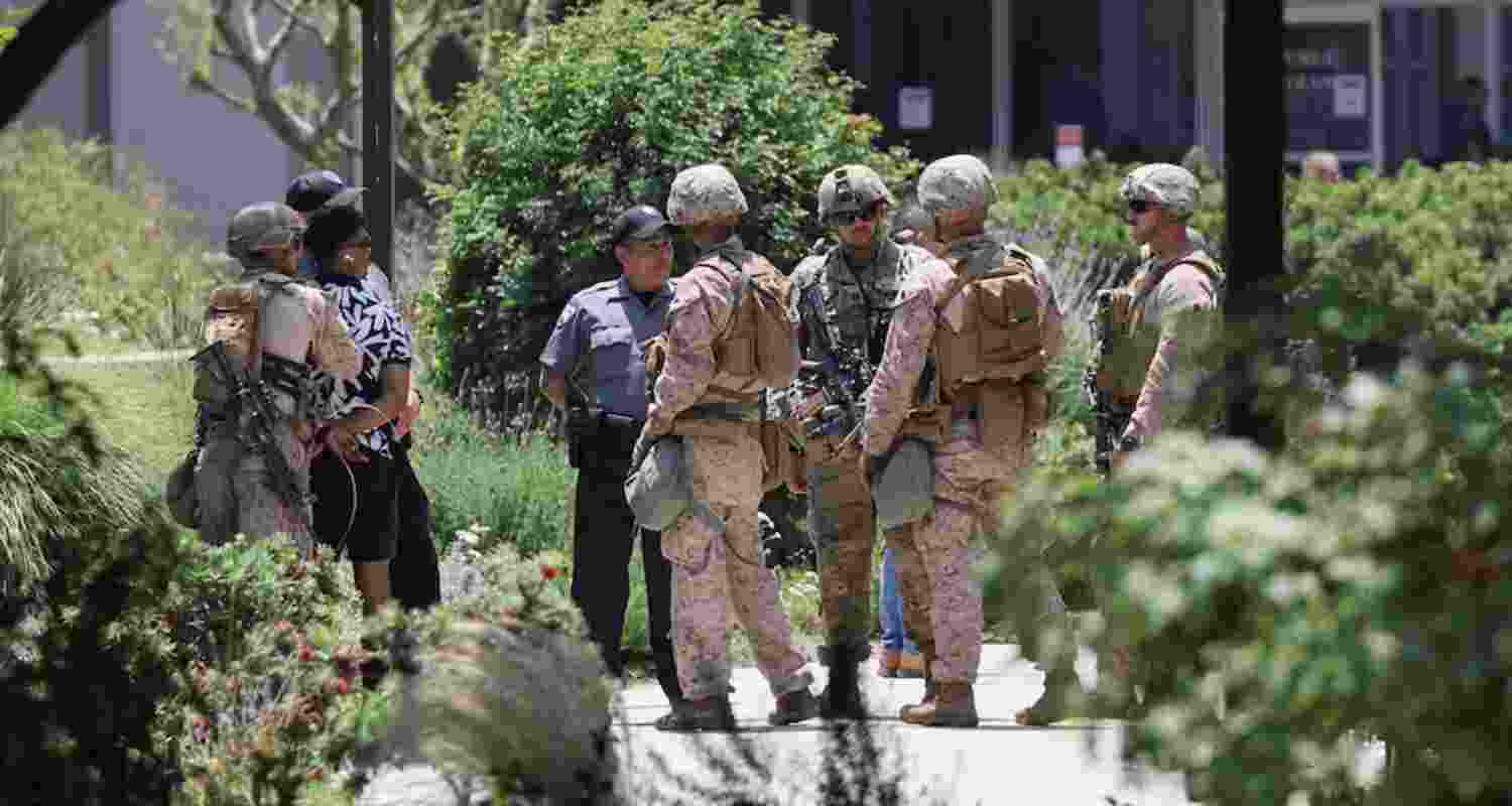 First Marine detention in LA sparks national outrage. Image X.