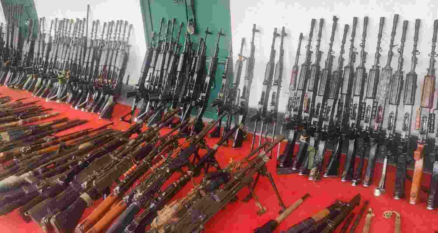 Huge weapons cache seized in Manipur valley raids.