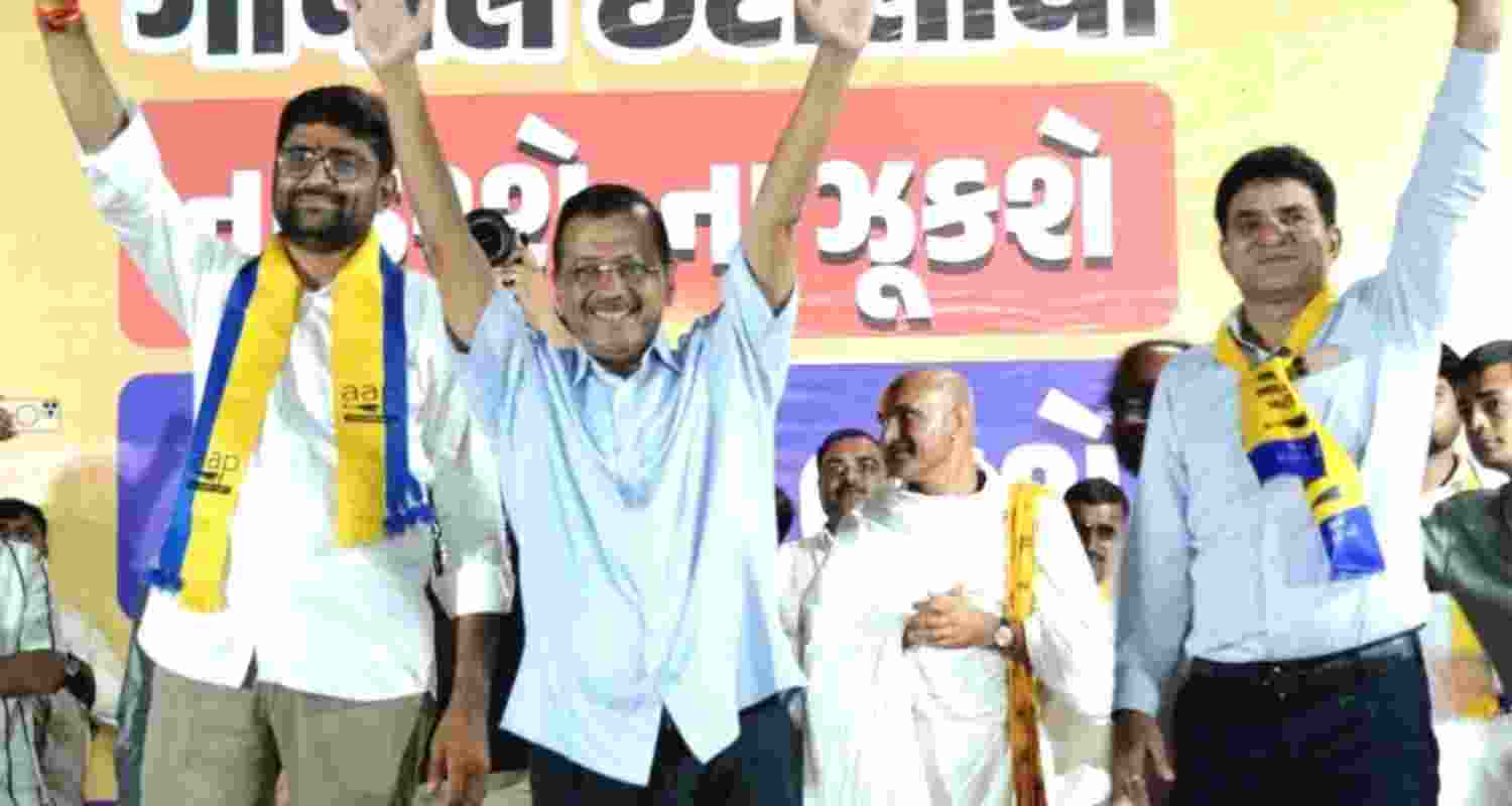 Arvind Kejriwal hails AAP’s gains in Gujarat and Punjab.