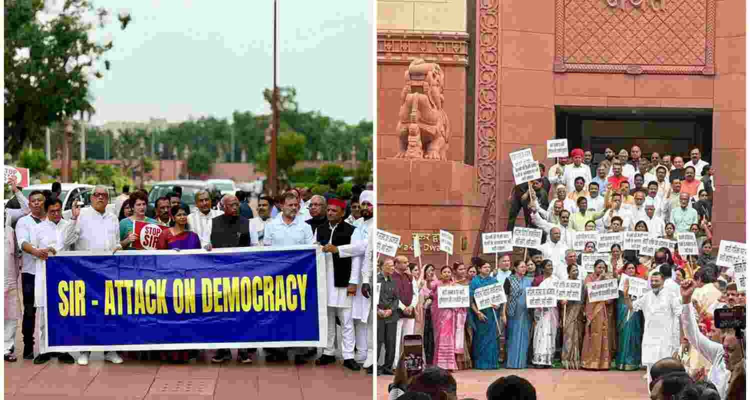 NDA Protests Anti-Women Slur as INDIA Bloc Hits Out at SIR. NDA Protests Anti-Women Slur as INDIA Bloc Hits Out at SIR.