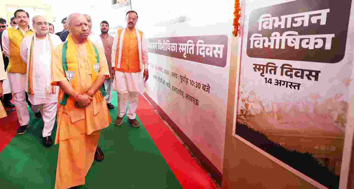 CM Yogi links 1947 partition to Congress leadership.