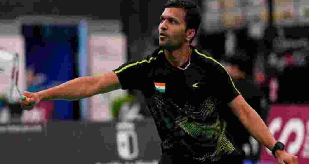 Paralympian Sukant Kadam in his men's singles match against Mohd Amin Burhanuddin of Malaysia in Paris.
