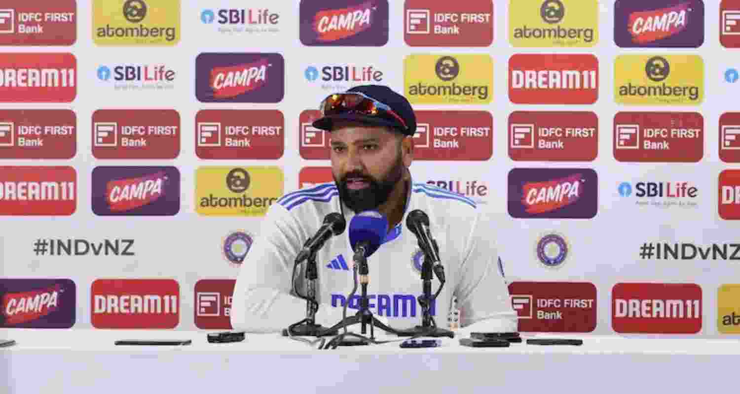 India captain Rohit Sharma at post-match press conference in Mumbai.