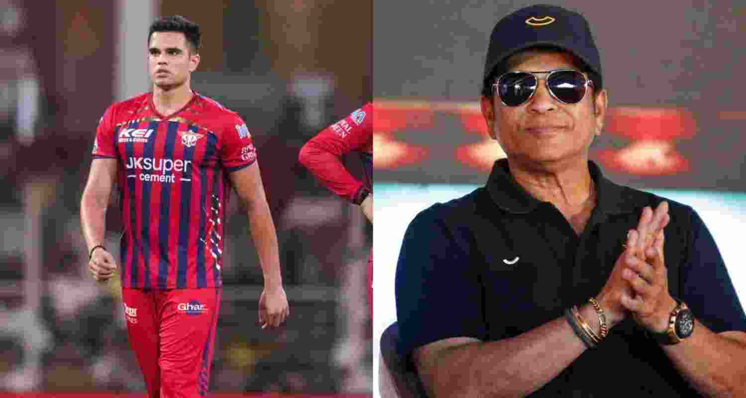 Arjun Tendulkar and Sachin Tendulkar.