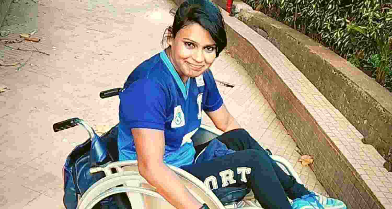 Indian wheelchair basketball team captain Geeta Chavan. Indian wheelchair basketball team captain Geeta Chavan.