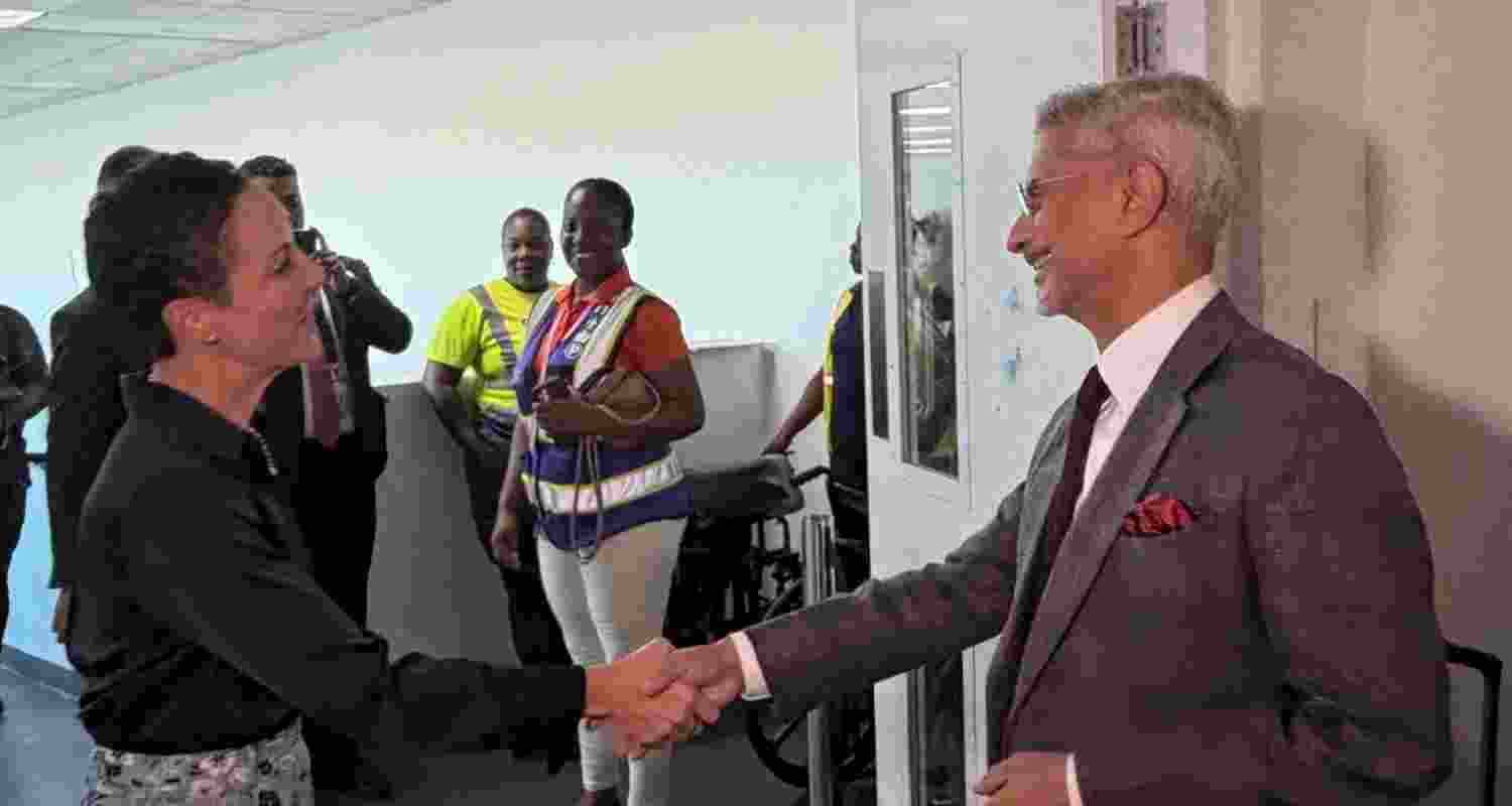 External Affairs Minister S. Jaishankar with Jamaica's Foreign Minister Kamina J Smith during his first visit to Jamaica.