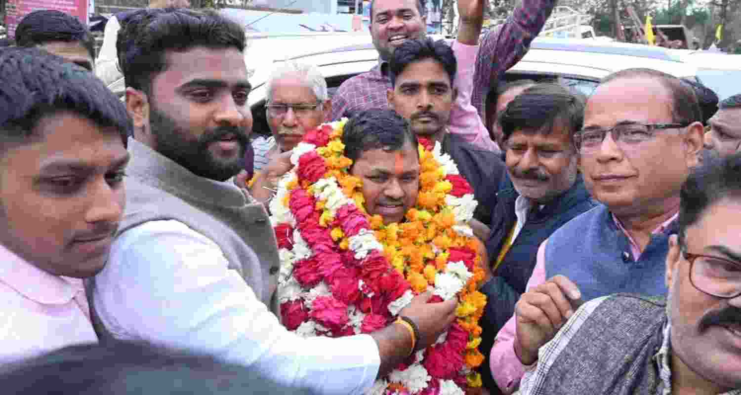 Upendra Singh Rawat after getting the party ticket for Barabanki again. 