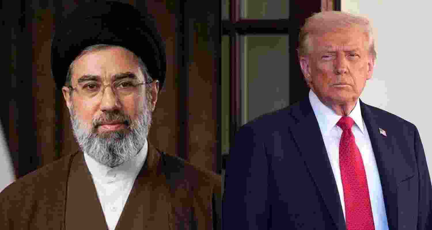 Iran's Supreme leader Mojtaba Khamenei (left) US President Donald Trump.