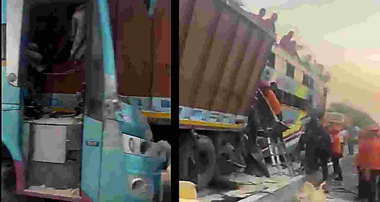 Six people were killed and around 20 injured after a luxury bus rammed into a parked truck on the Vadodara-Halol highway in Gujarat.