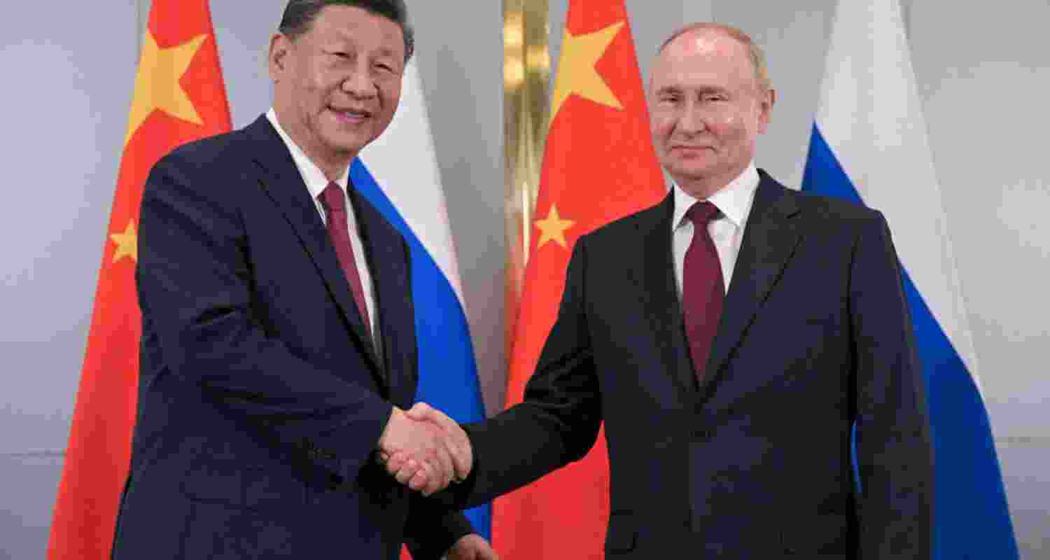 Russian President Vladimir Putin and Chinese President Xi Jinping at the reception of the BRICS summit in Russia.