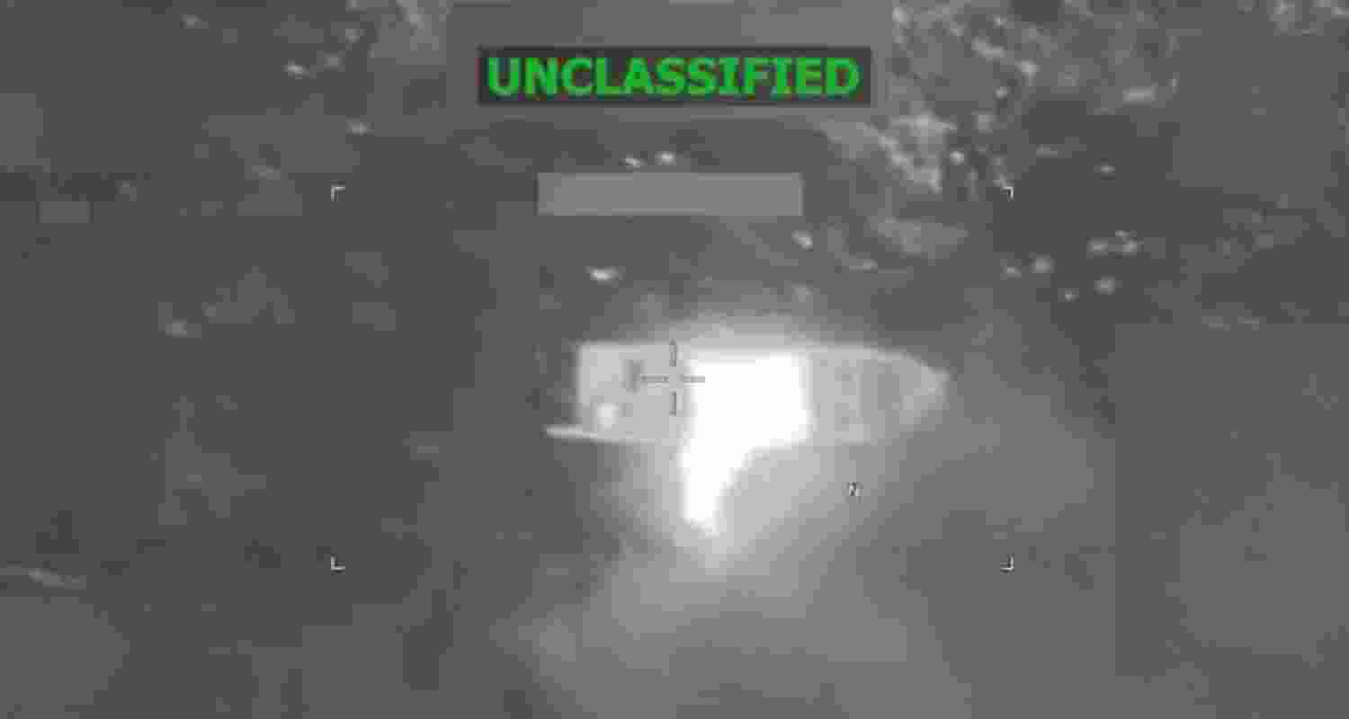 A footage from a video released by the US Southern Command shows the military conducting a lethal kinetic strike on a vessel on Friday.