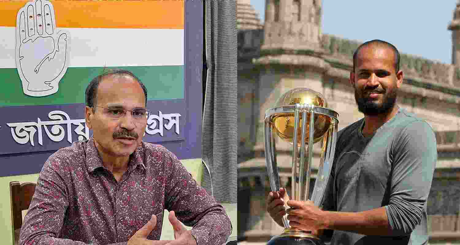 Adhir Ranjan Chowdhury (left) and Yusuf Pathan (right). Adhir Ranjan Chowdhury (left) and Yusuf Pathan (right).