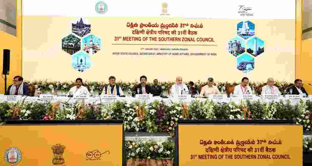 The 31st Southern Zonal Council meeting in progress at Mahabalipuram, Tamil Nadu, on Thursday.