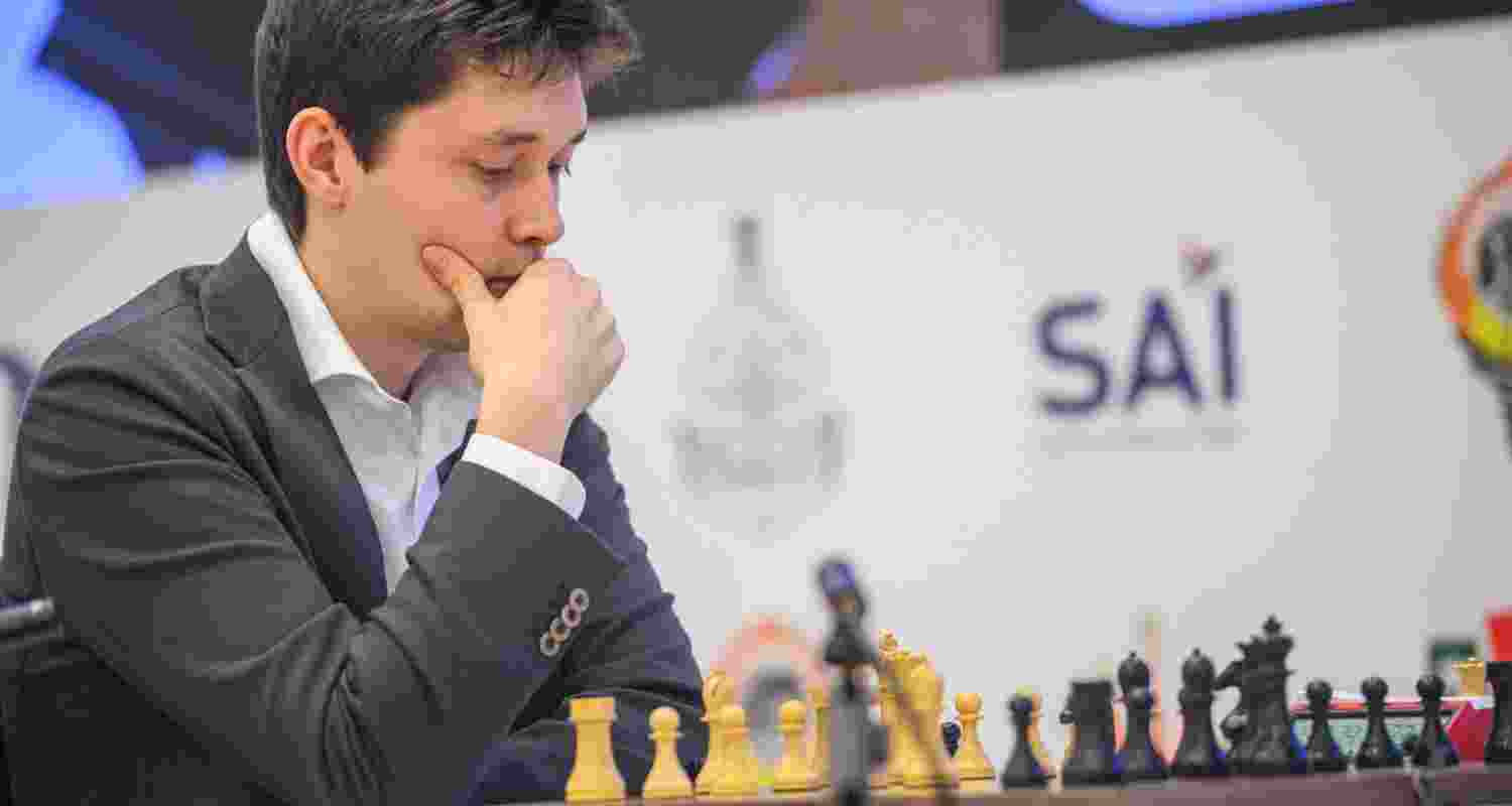 Andrey Esipenko thinking hard to breach the defence of Wei Yei during their semifinal game at the FIDE World Cup in Panaji on Saturday.