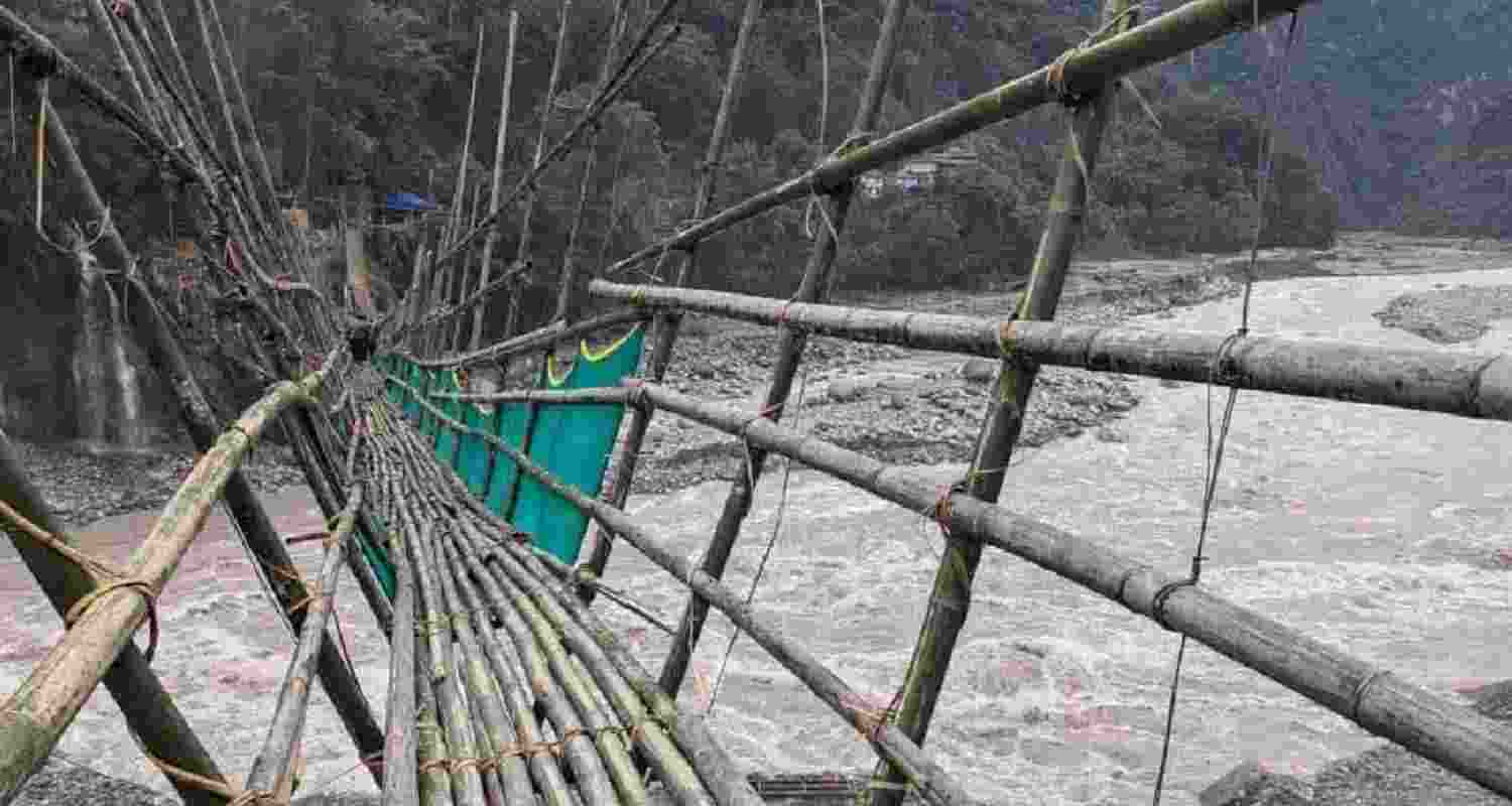 A view of Lepcha cane bridges.