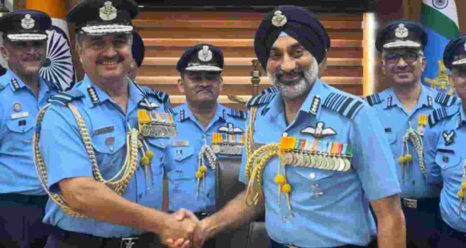 Air Chief Marshal VR Chaudhari handed over command of the Indian Air Force today to Air Chief Marshal Amar Preet Singh. 