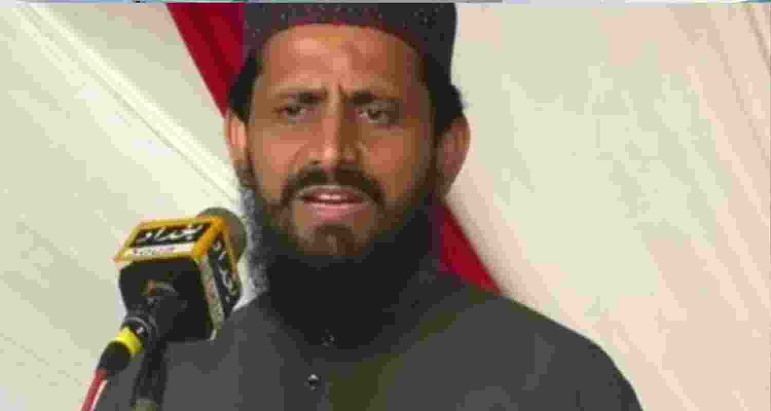 A screengrab of Mohammed Qasim Gujjar speaking at an unknown event.