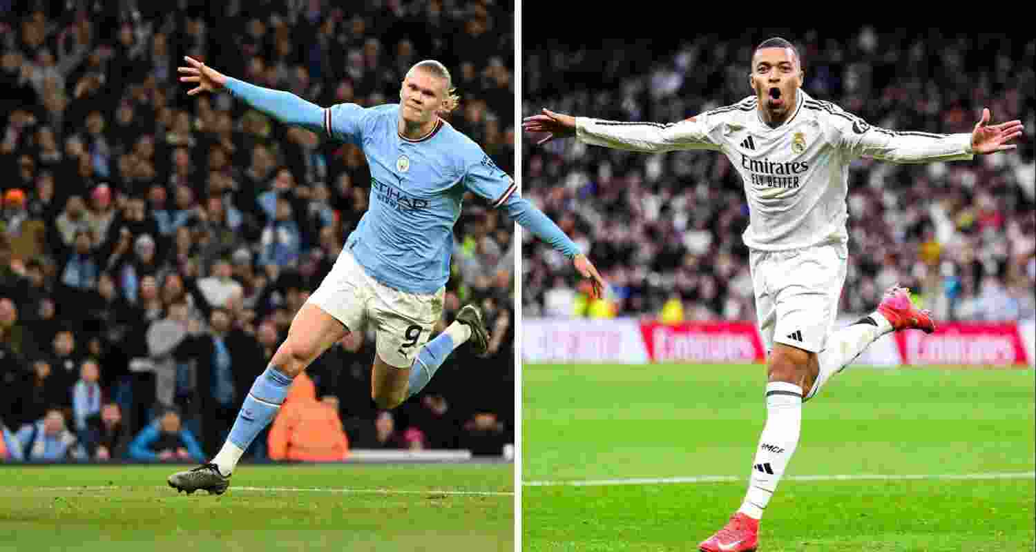 Erling Haaland (left) will be leading the Manchester City attack, while Kylian Mbappe(right) will be at Madrid's forefront. 